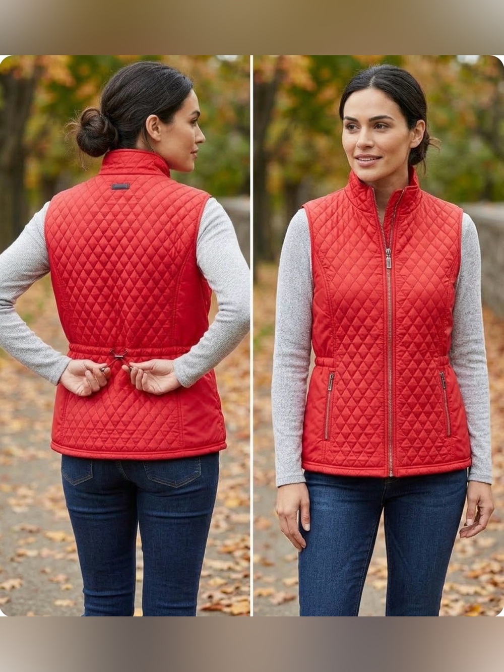 Relativity Quilted Vest in vibrant red. NWOT Size XL